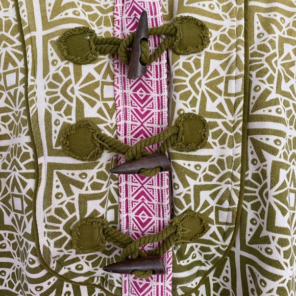 Y2K Green and Pink Patterned Hoodie - Picture 3 of 5